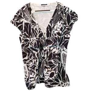 a.n.a. Womens Short Sleeve V neck Cotton Blouse Size 2XL